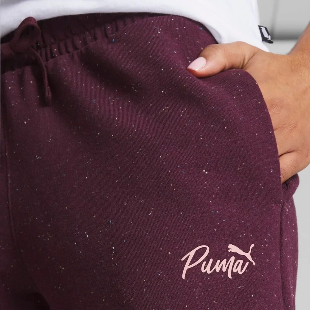 Puma Women's Live In Burgundy Speckled Sweatpants - Picture 2 of 12